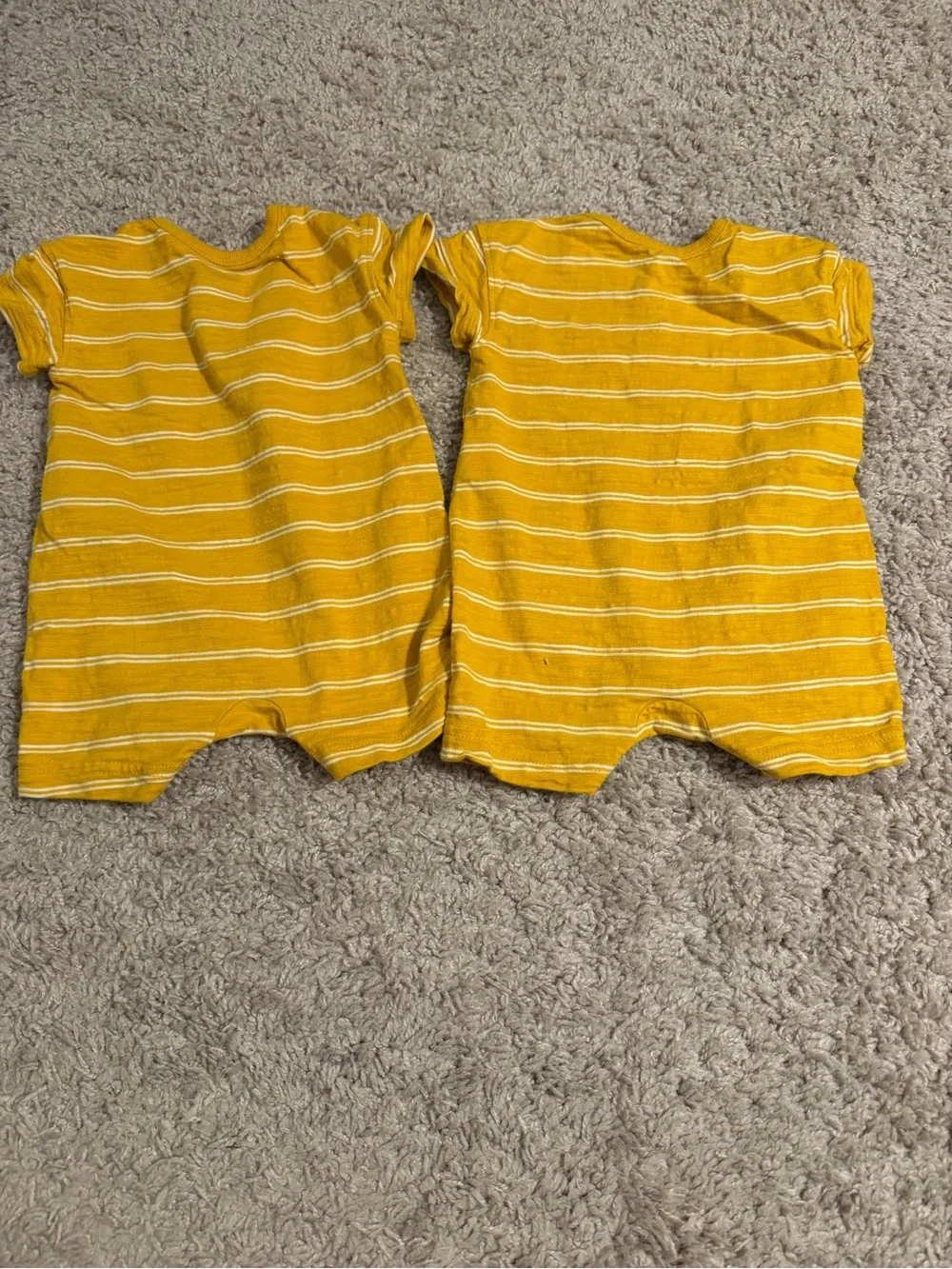 BabyGap Yellow Striped Baby One-Piece Romper-set of two